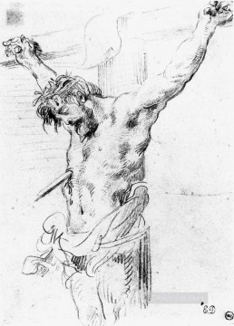 Christ on the Cross sketch 2 Romantic Eugene Delacroix Oil Paintings